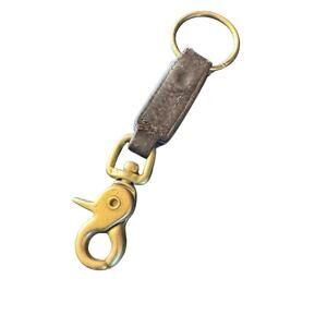 Coach Vintage 1990's Trigger Snap Key Fob 7212 Mahogany Brass